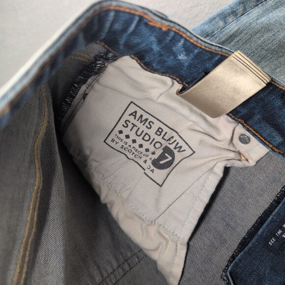 Scotch & Soda Skim Mens Blue Jeans Amsterdam Blauw Size W 34x L 32 - Picture 12 of 16